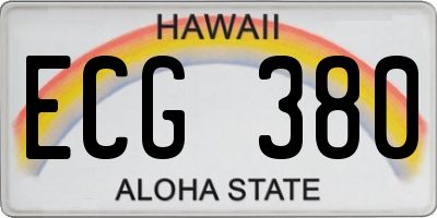 HI license plate ECG380