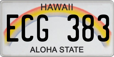 HI license plate ECG383