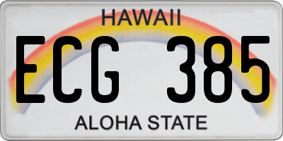 HI license plate ECG385