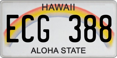 HI license plate ECG388