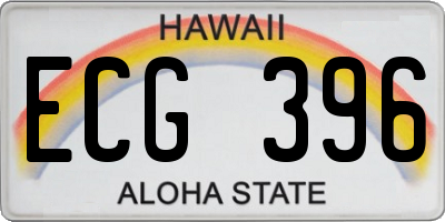 HI license plate ECG396