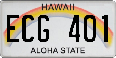 HI license plate ECG401
