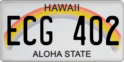 HI license plate ECG402