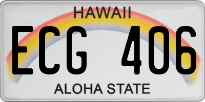 HI license plate ECG406