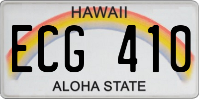 HI license plate ECG410