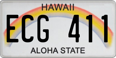 HI license plate ECG411