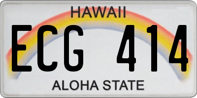 HI license plate ECG414