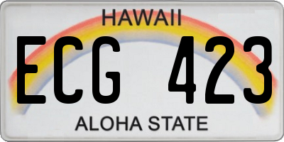 HI license plate ECG423