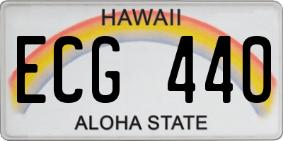 HI license plate ECG440