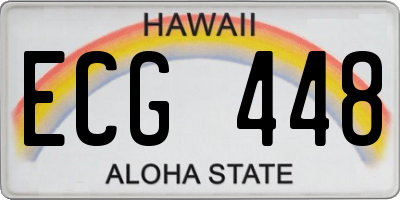 HI license plate ECG448
