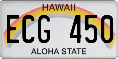 HI license plate ECG450