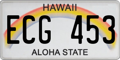 HI license plate ECG453