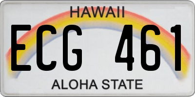 HI license plate ECG461