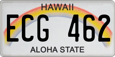 HI license plate ECG462