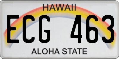 HI license plate ECG463