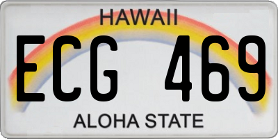 HI license plate ECG469