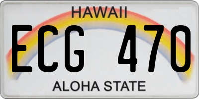 HI license plate ECG470