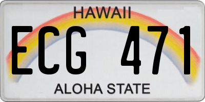 HI license plate ECG471