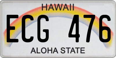 HI license plate ECG476