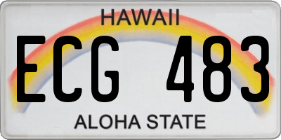 HI license plate ECG483