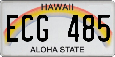 HI license plate ECG485
