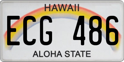 HI license plate ECG486