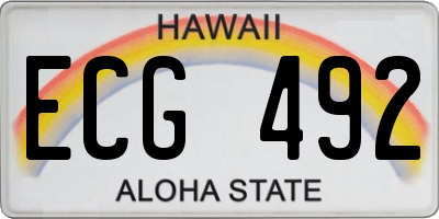 HI license plate ECG492