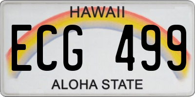 HI license plate ECG499