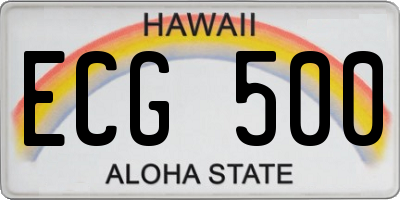 HI license plate ECG500