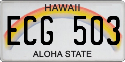 HI license plate ECG503