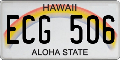 HI license plate ECG506