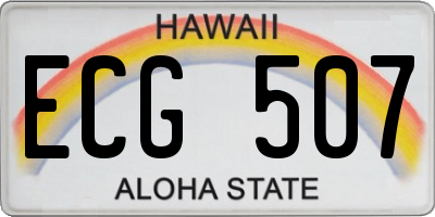 HI license plate ECG507