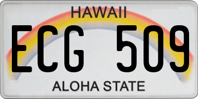 HI license plate ECG509