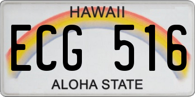 HI license plate ECG516