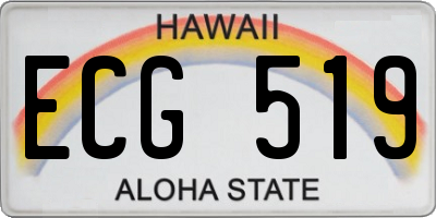 HI license plate ECG519