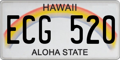 HI license plate ECG520