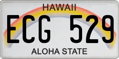 HI license plate ECG529
