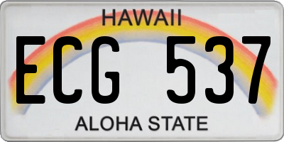 HI license plate ECG537
