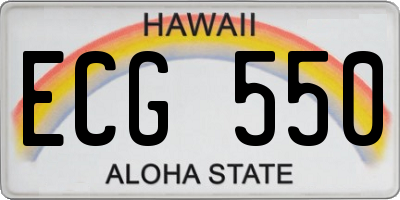 HI license plate ECG550