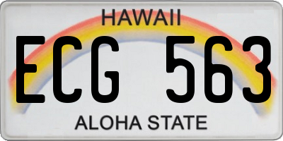 HI license plate ECG563