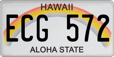 HI license plate ECG572