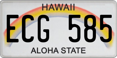 HI license plate ECG585