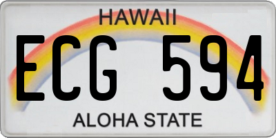 HI license plate ECG594