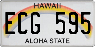 HI license plate ECG595