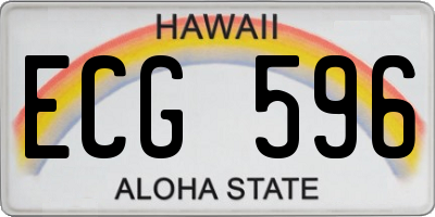 HI license plate ECG596