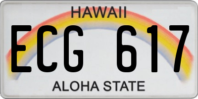 HI license plate ECG617