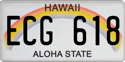 HI license plate ECG618