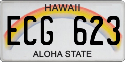 HI license plate ECG623