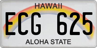 HI license plate ECG625