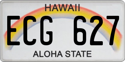 HI license plate ECG627